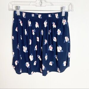 Abercrombie Navy Blue Floral Girls Size L 14 Skirt